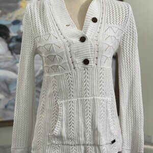 O'Neill Open-Knit Kangaroo-Style Pocket Pullover Hoodie Sweater Size M